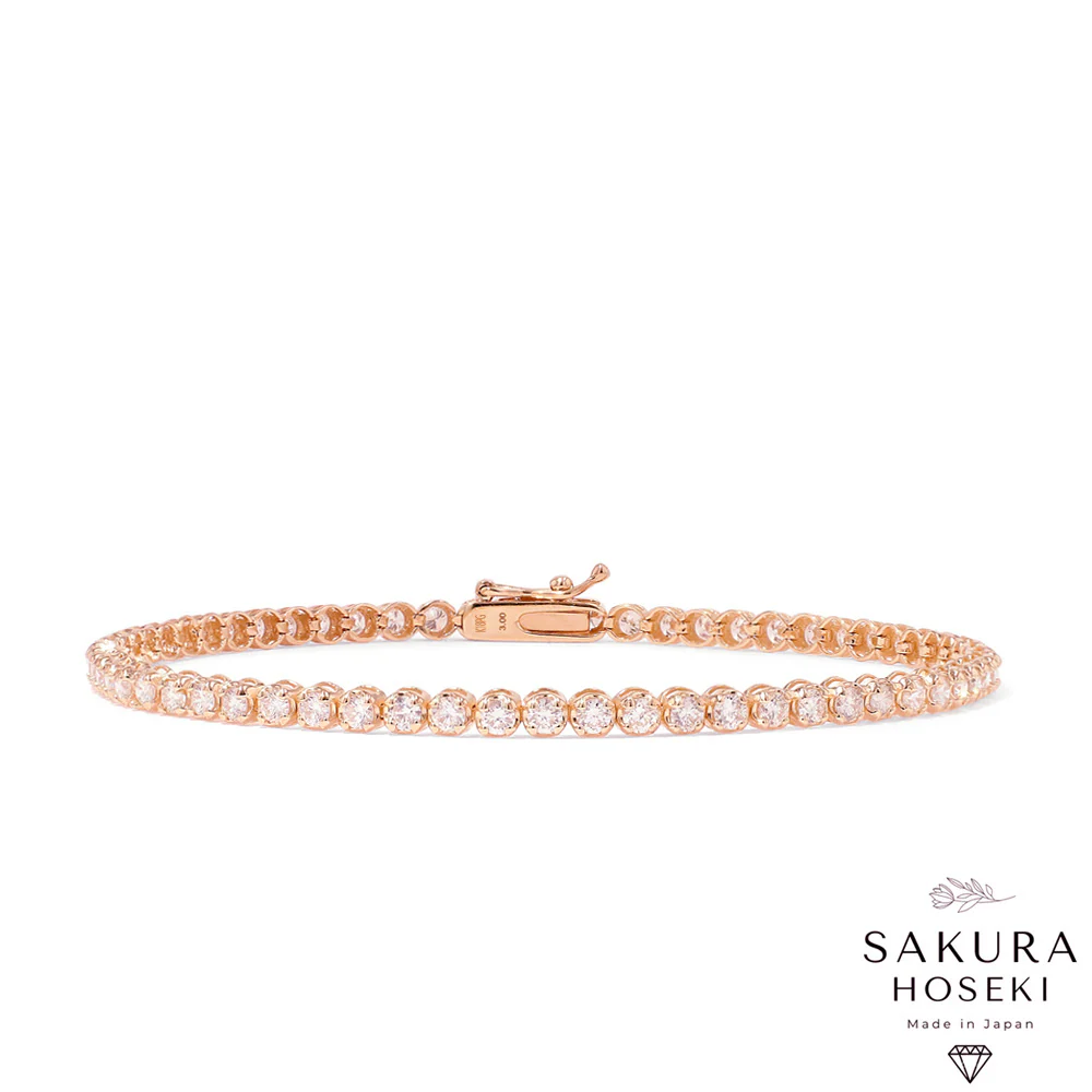 3ct Tennis Bracelet Rose Gold (Box Clasp)