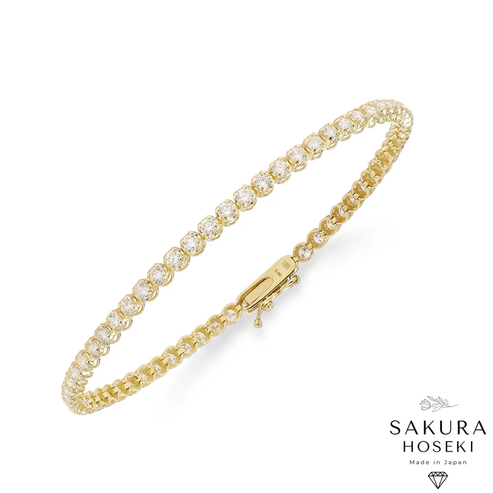 3ct Tennis Bracelet Yellow Gold (Box Clasp) - Image 5