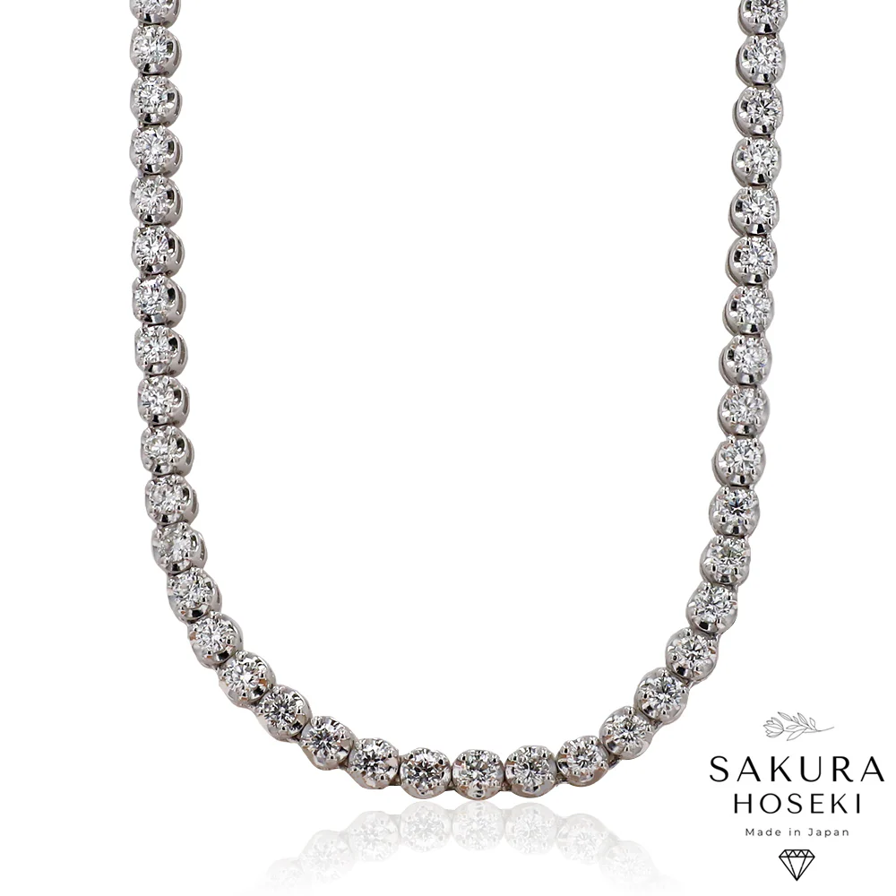 5ct Tennis Necklace White Gold - Image 5