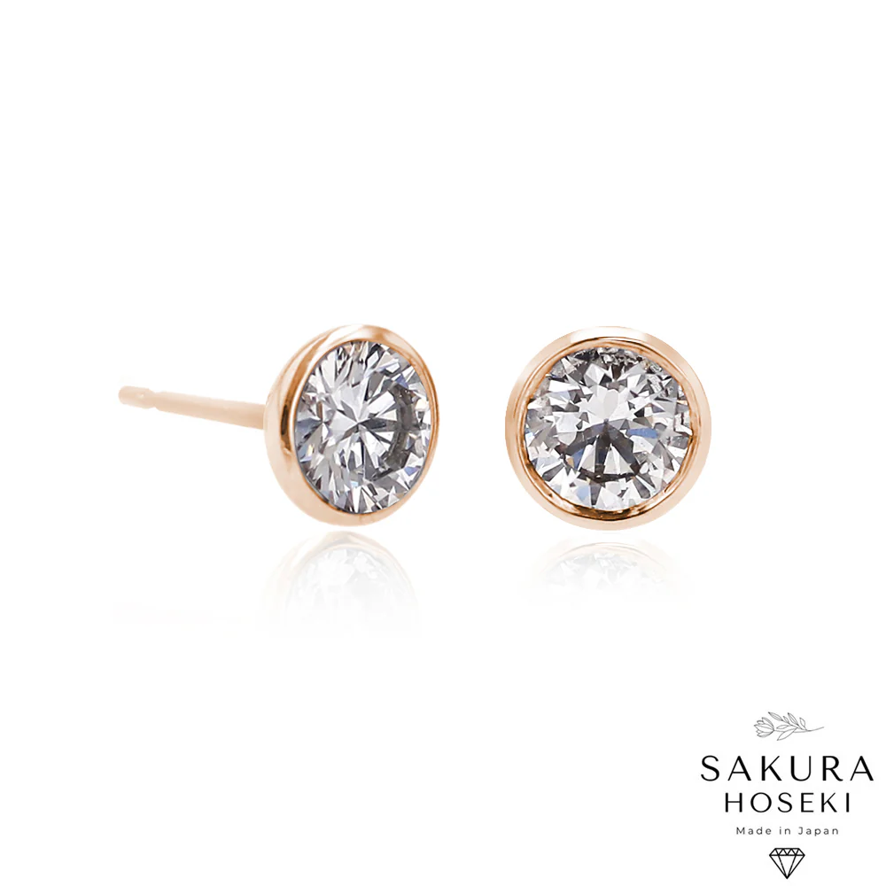 Bezel Studs Rose Gold - Image 2
