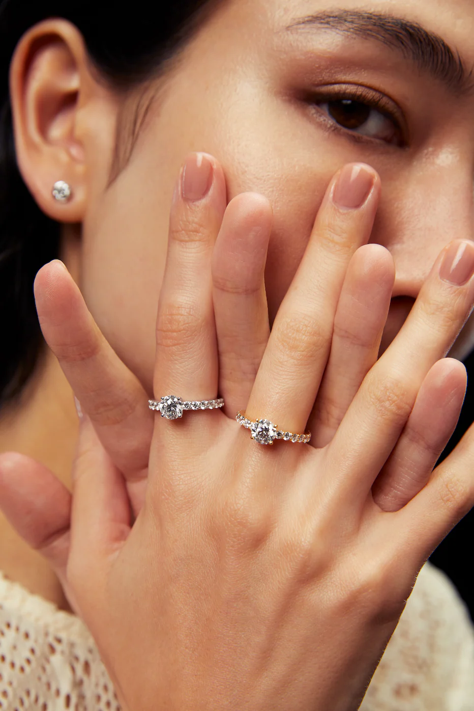 Bridal Engagement Ring White Gold - Image 2