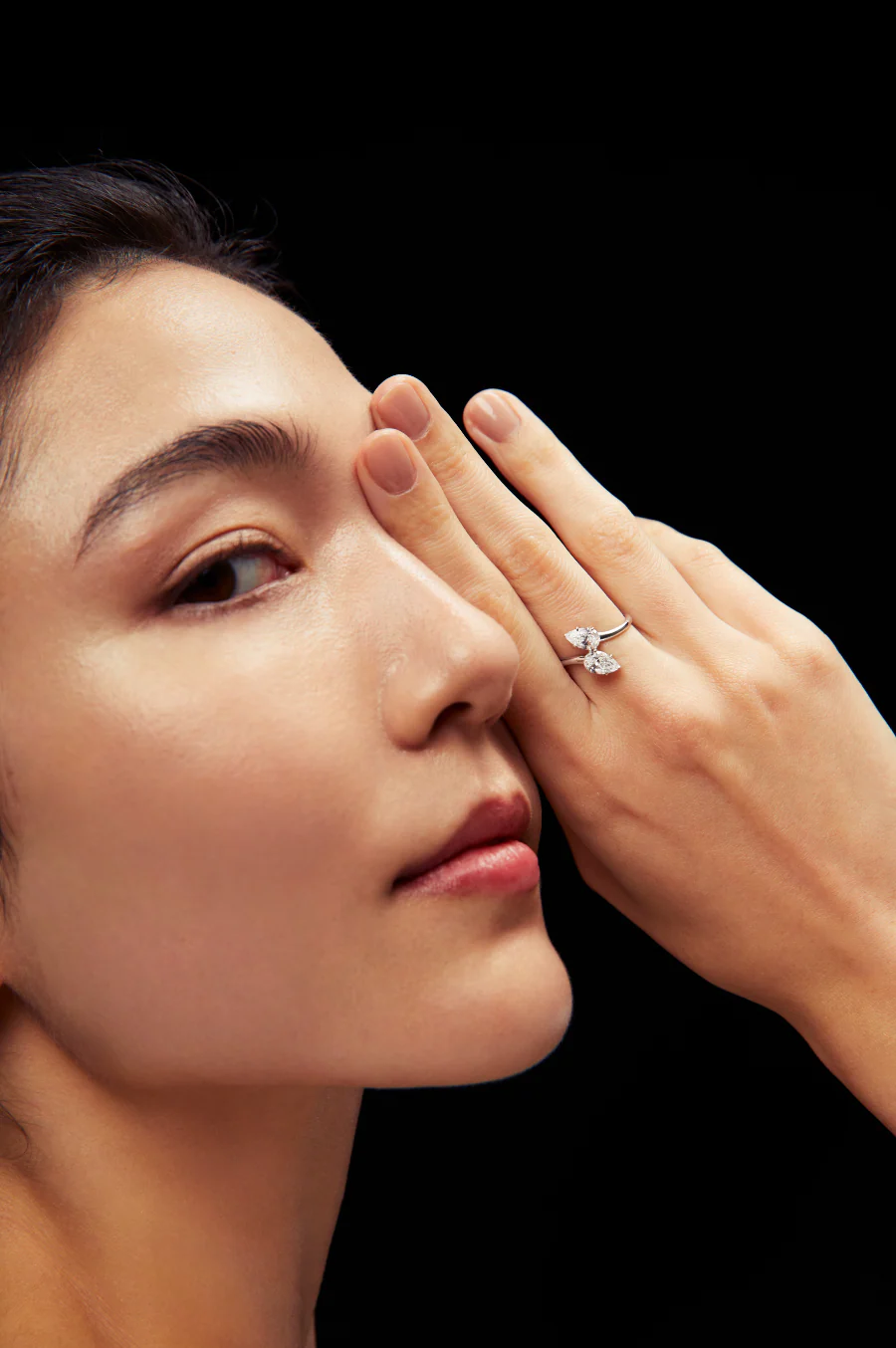 Double Pear Ring Rose Gold - Image 2