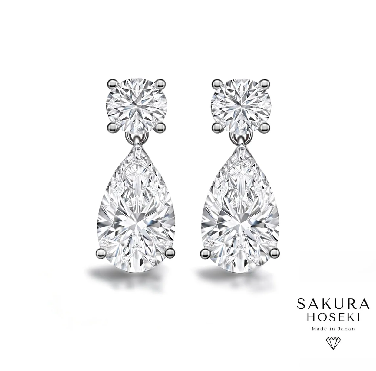 Pear Drop Earrings White Gold