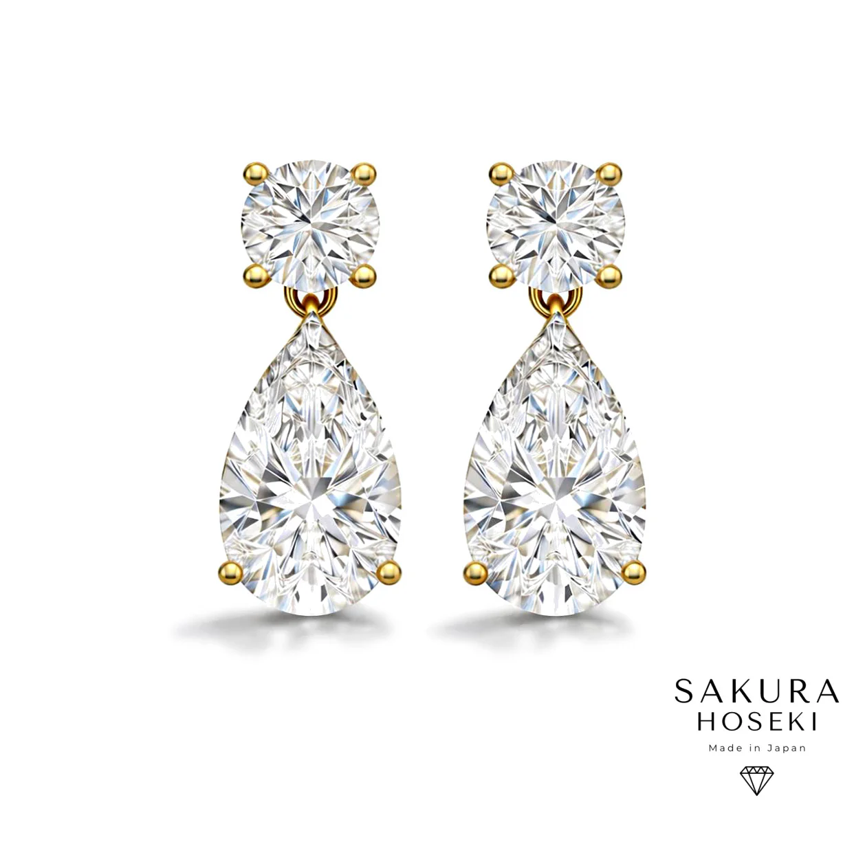 Pear Drop Earrings Yellow Gold