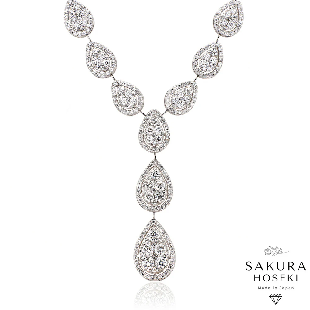 Pear Necklace White Gold
